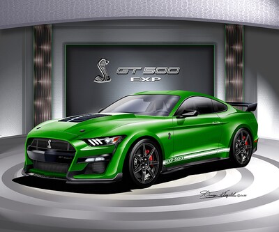2022 Mustang Shelby GT 500 Art Prints by Danny Whitfield | EXP Green Hornet Edition | Car Enthusiast Wall Art - image1